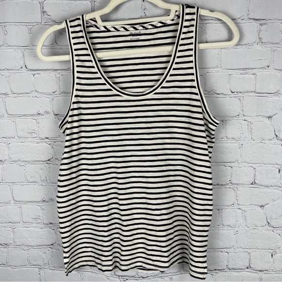 MADEWELL black & white striped cotton tank top, size S - Picture 10 of 12